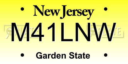 M41LNW New Jersey License Plate