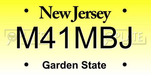 M41MBJ New Jersey License Plate