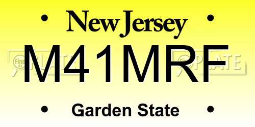 M41MRF New Jersey License Plate