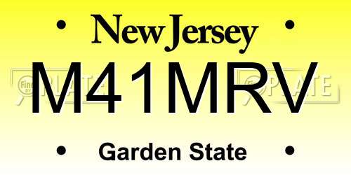 M41MRV New Jersey License Plate