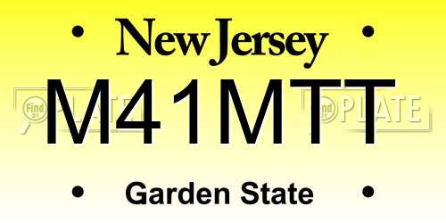 M41MTT New Jersey License Plate