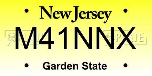 M41NNX New Jersey License Plate