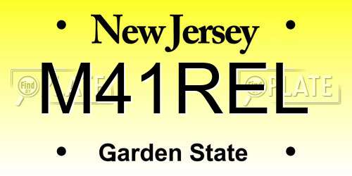 M41REL New Jersey License Plate