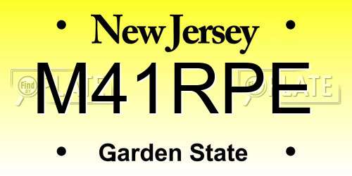 M41RPE New Jersey License Plate