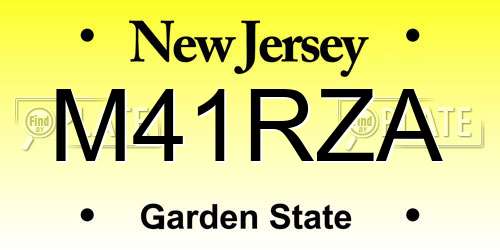 M41RZA New Jersey License Plate