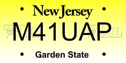 M41UAP New Jersey License Plate