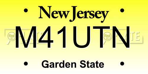M41UTN New Jersey License Plate