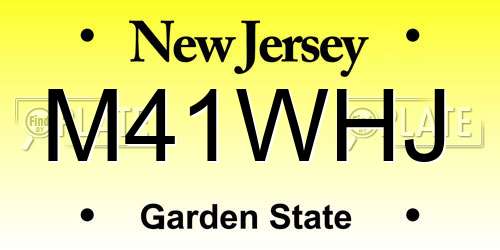 M41WHJ New Jersey License Plate