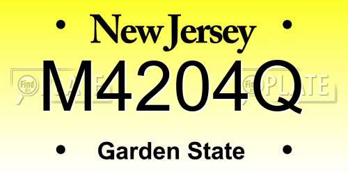 M4204Q New Jersey License Plate