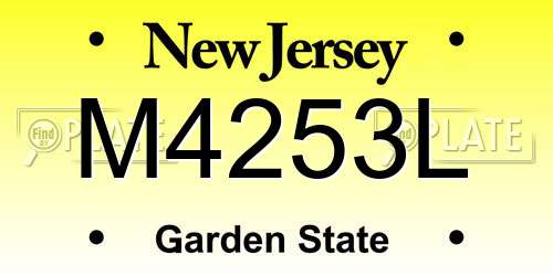 M4253L New Jersey License Plate