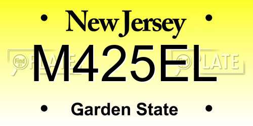 M425EL New Jersey License Plate