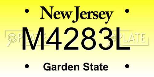 M4283L New Jersey License Plate