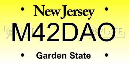 M42DAO New Jersey License Plate
