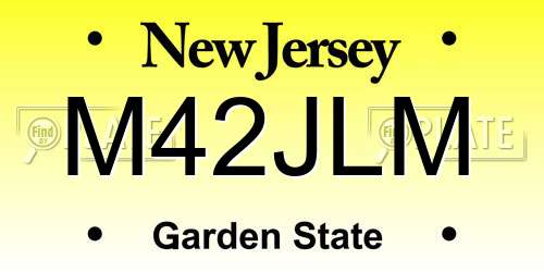 M42JLM New Jersey License Plate