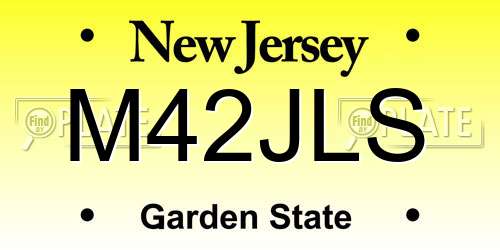 M42JLS New Jersey License Plate