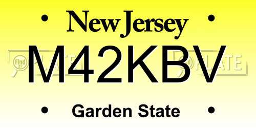 M42KBV New Jersey License Plate