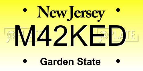 M42KED New Jersey License Plate