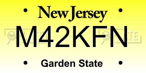 M42KFN New Jersey License Plate