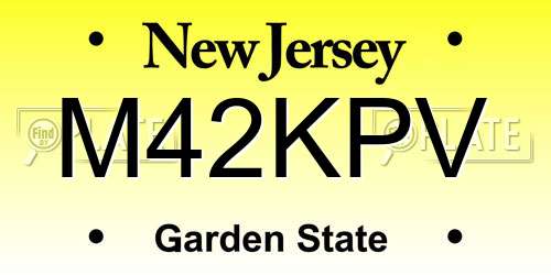 M42KPV New Jersey License Plate