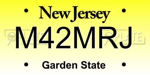 M42MRJ New Jersey License Plate