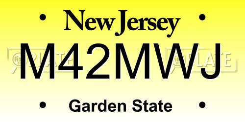 M42MWJ New Jersey License Plate