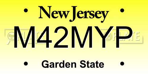 M42MYP New Jersey License Plate