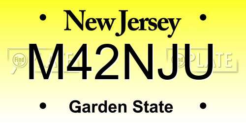 M42NJU New Jersey License Plate