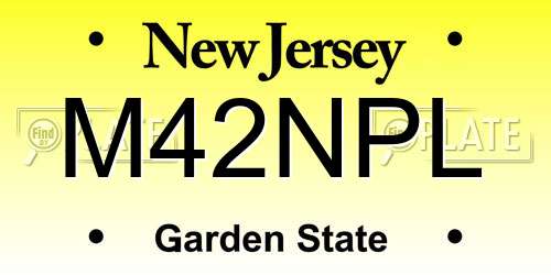 M42NPL New Jersey License Plate