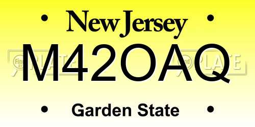 M42OAQ New Jersey License Plate