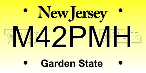 M42PMH New Jersey License Plate