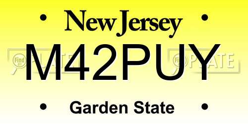 M42PUY New Jersey License Plate