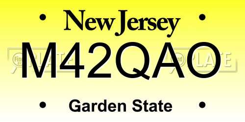 M42QAO New Jersey License Plate