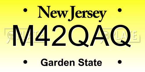 M42QAQ New Jersey License Plate