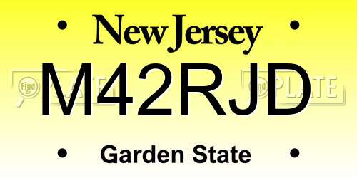 M42RJD New Jersey License Plate