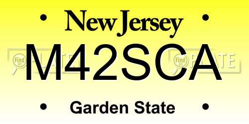 M42SCA New Jersey License Plate