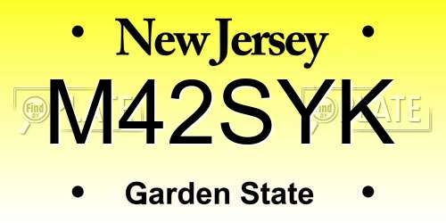 M42SYK New Jersey License Plate