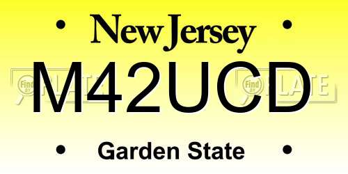 M42UCD New Jersey License Plate