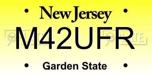 M42UFR New Jersey License Plate