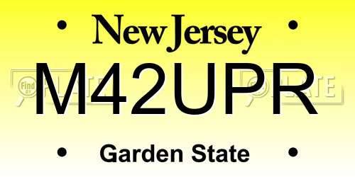 M42UPR New Jersey License Plate