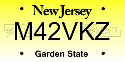 M42VKZ New Jersey License Plate