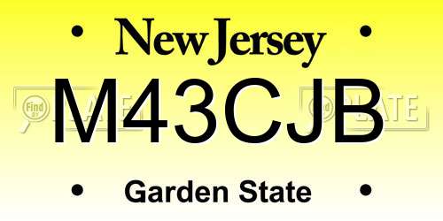 M43CJB New Jersey License Plate