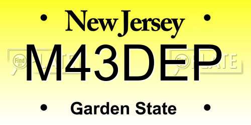 M43DEP New Jersey License Plate