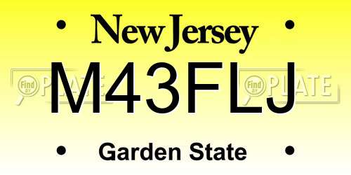 M43FLJ New Jersey License Plate