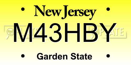 M43HBY New Jersey License Plate