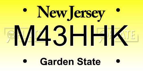 M43HHK New Jersey License Plate