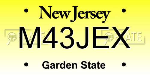 M43JEX New Jersey License Plate