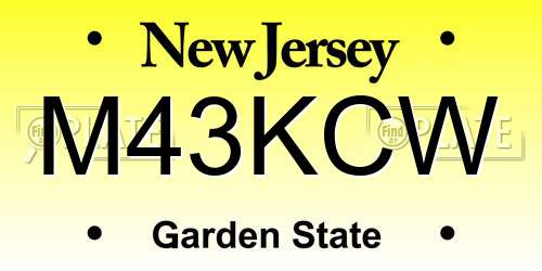M43KCW New Jersey License Plate