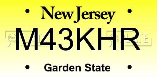 M43KHR New Jersey License Plate