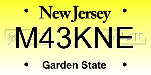 M43KNE New Jersey License Plate