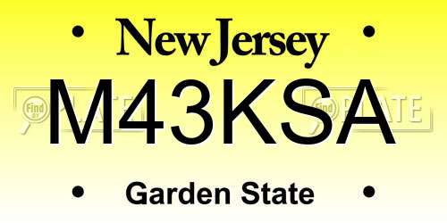 M43KSA New Jersey License Plate